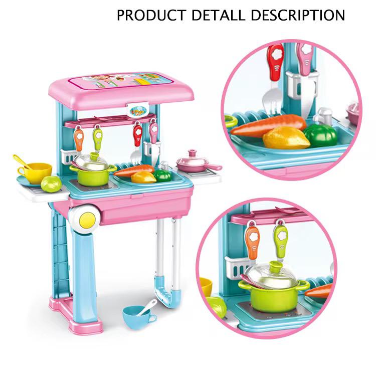 Children's playhouse trolley case toy kitchen storage box