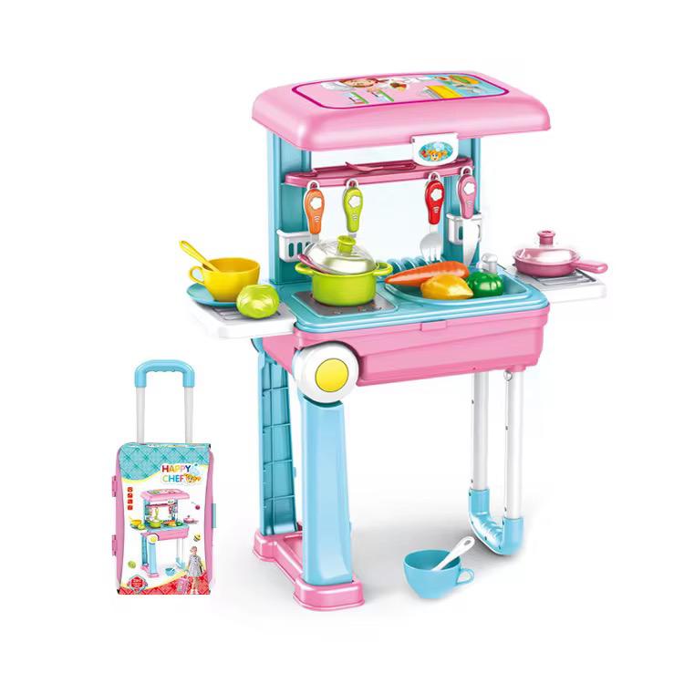 Children's playhouse trolley case toy kitchen storage box