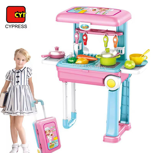 Children's playhouse trolley case toy kitchen storage box