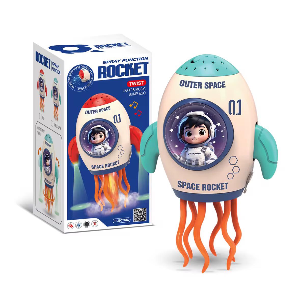 Electric spray dancing rocket (with sound, light, and music)