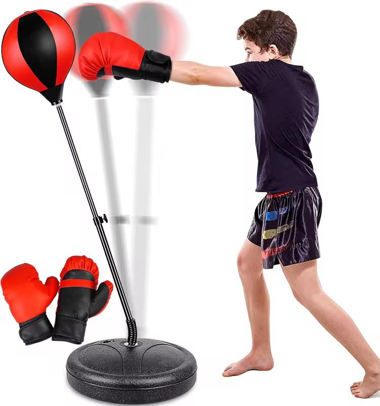 Foot pedal speed ball long tube + 22cm ball and a set of gloves