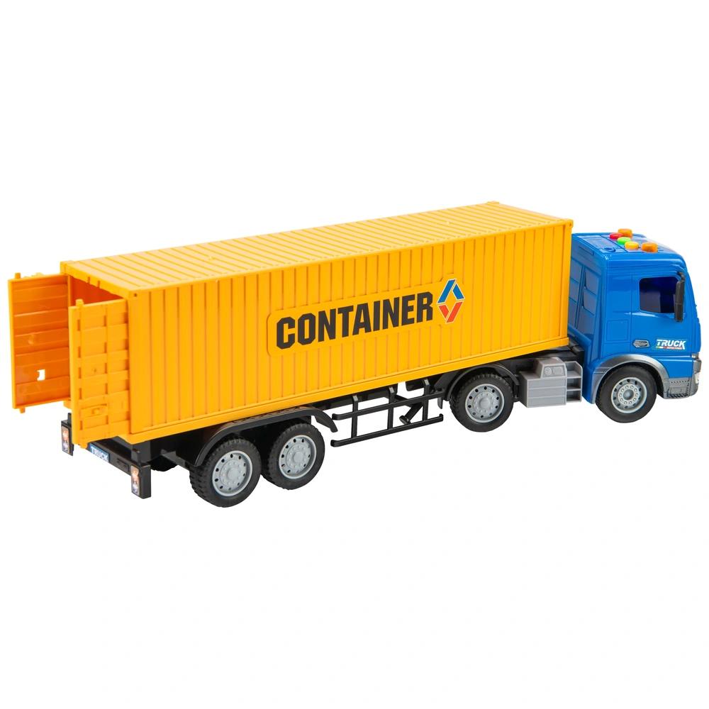1:18 Container truck inertia, lights, and sound