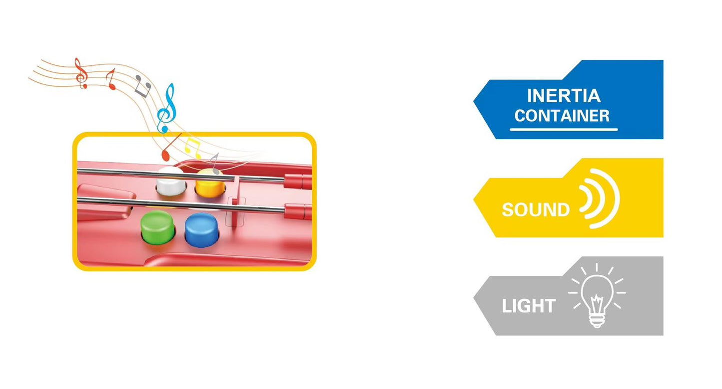 1:18 scale of transport vehicle inertia, lights, and sound.