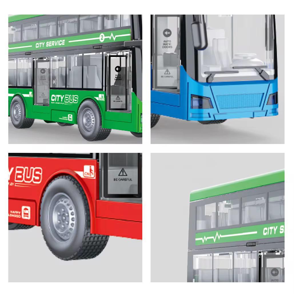 1:16 City Double-Decker Bus: Inertia, Lights, Sound, Door Opening