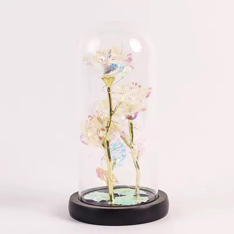 3pcs Light Up Rose In a Glass Dome