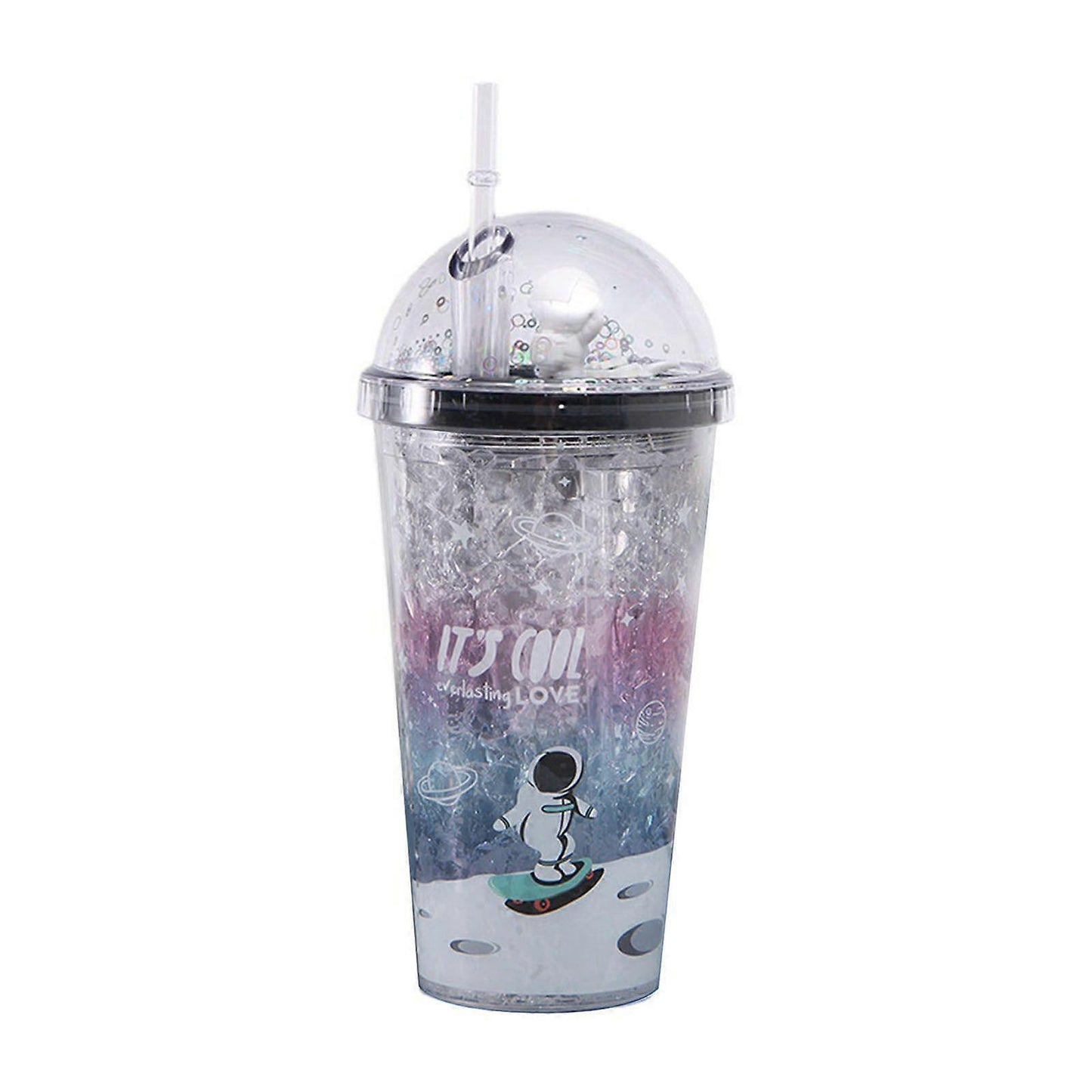 16oz 450ml Double cap + foam balls + sequins + plush toy Illustrated PVC