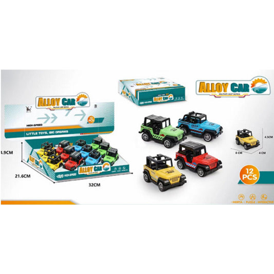 12PCS PULL BACK METAL CARS