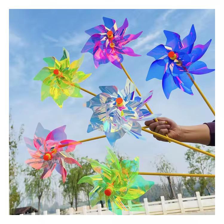 32cm monochrome iridescent fiberglass windmill
