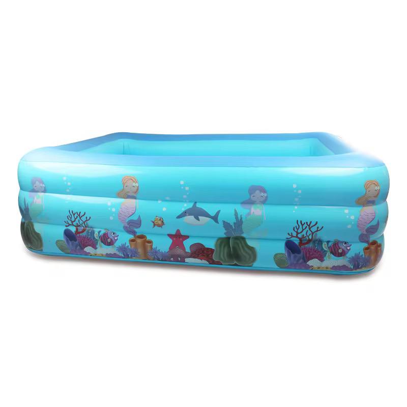 210cm  Three-tiered square printed water pool