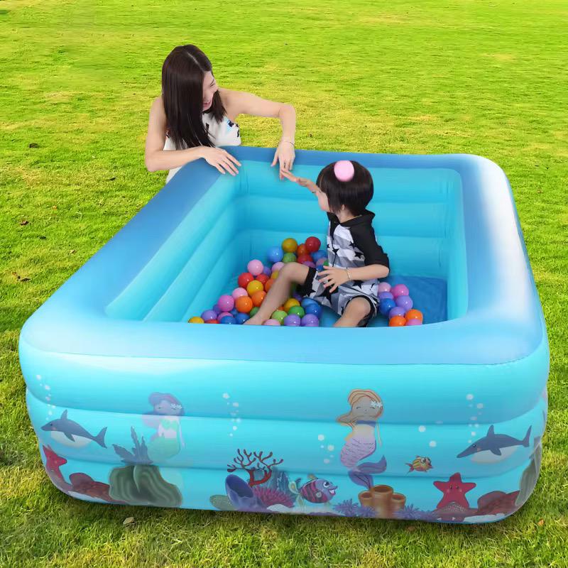 210cm  Three-tiered square printed water pool