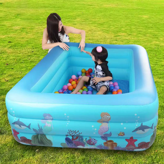 210cm  Three-tiered square printed water pool