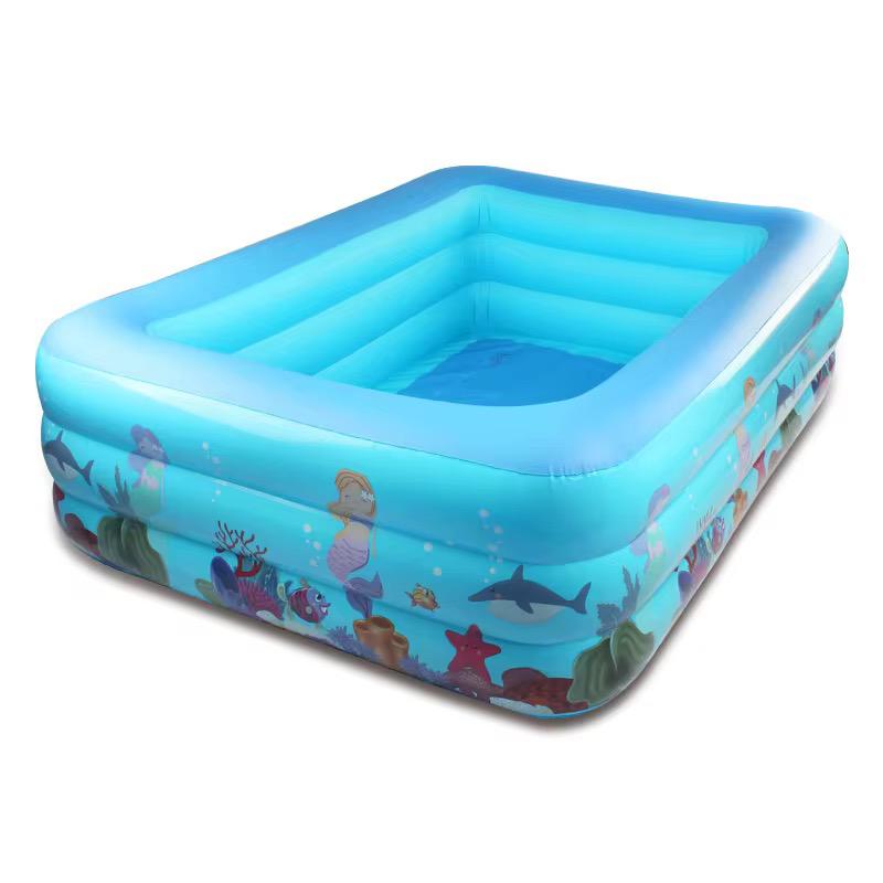210cm  Three-tiered square printed water pool