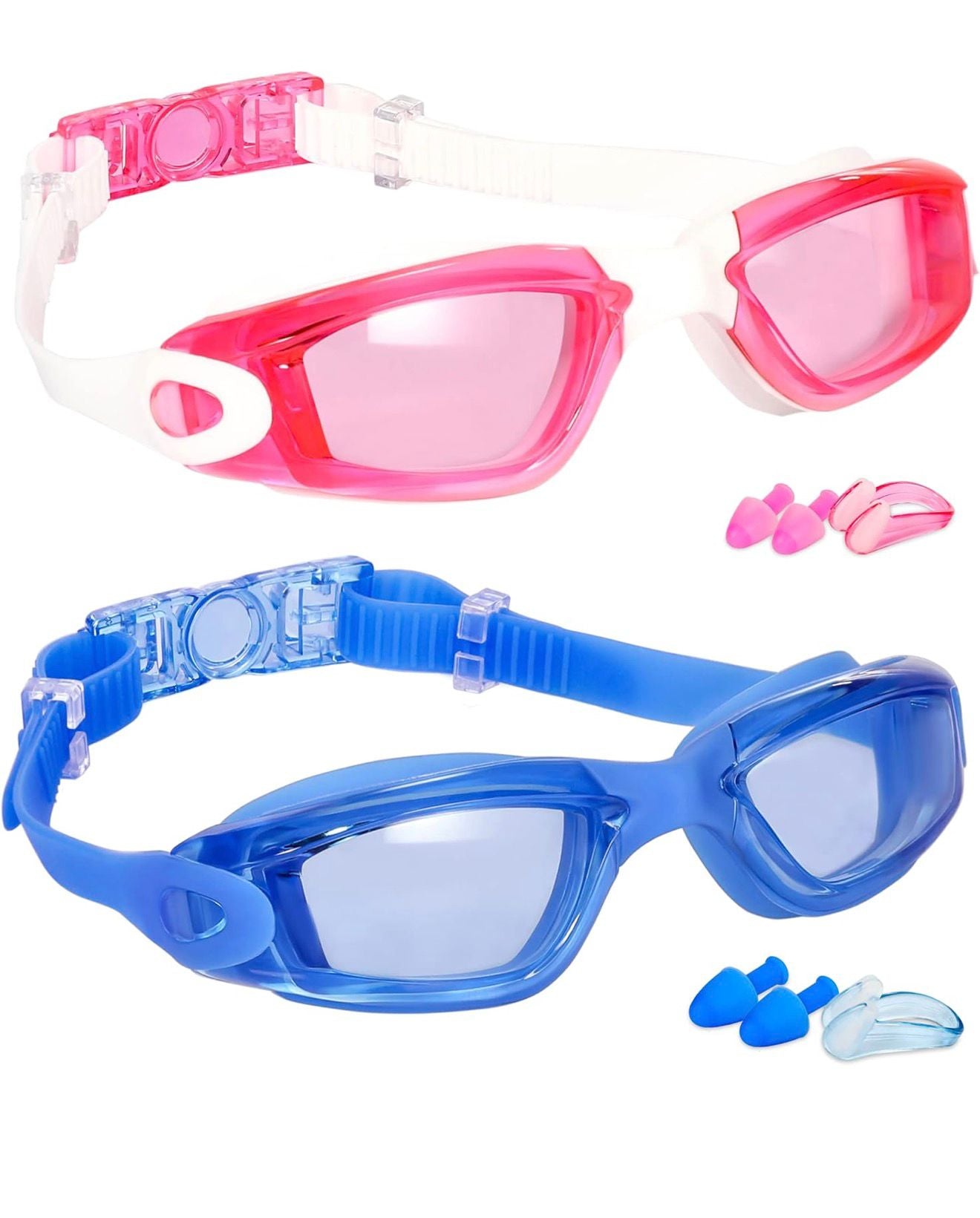 6pcs Swimming Hat, Glass anti Fog swimming Goggles
