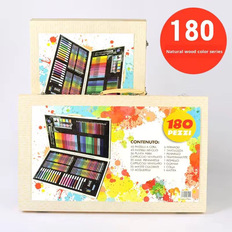 180-piece paintbrush, watercolor pen, stationery, and painting set
