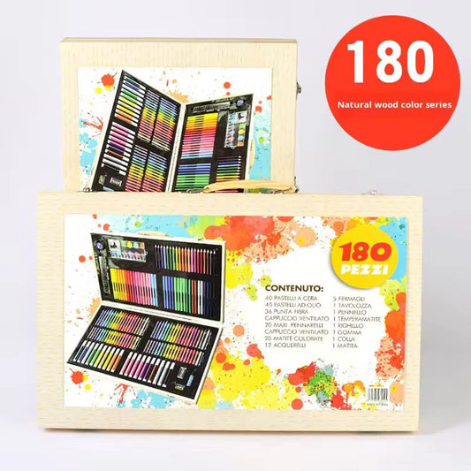 180-piece paintbrush, watercolor pen, stationery, and painting set