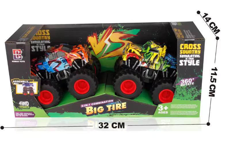 Four-wheel drive graffiti-style inertial rotation off-road vehicle tractor unit + Jeep 2 vehicles