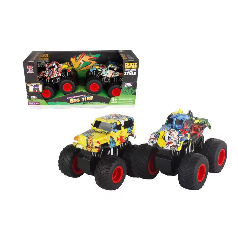 Four-wheel drive graffiti-style inertial rotation off-road vehicle tractor unit + Jeep 2 vehicles