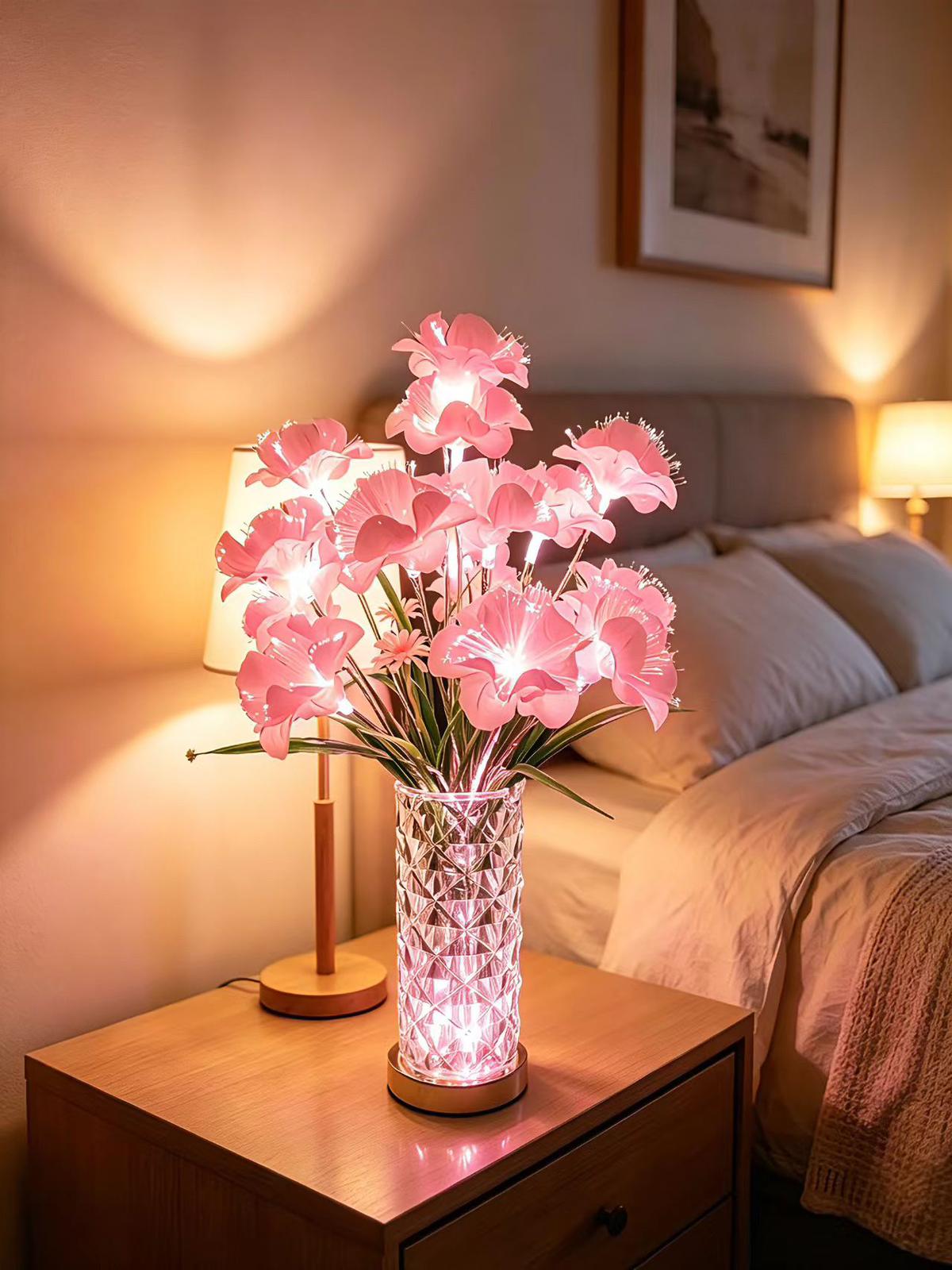 Decorative table lamp flower-like design