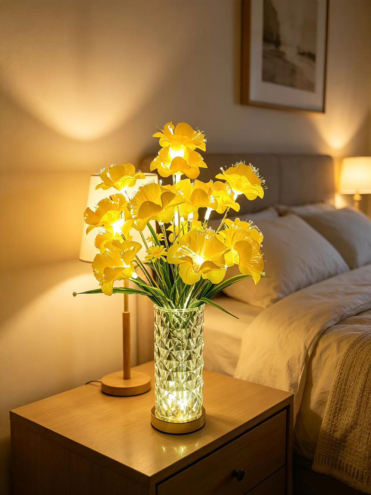 Decorative table lamp flower-like design