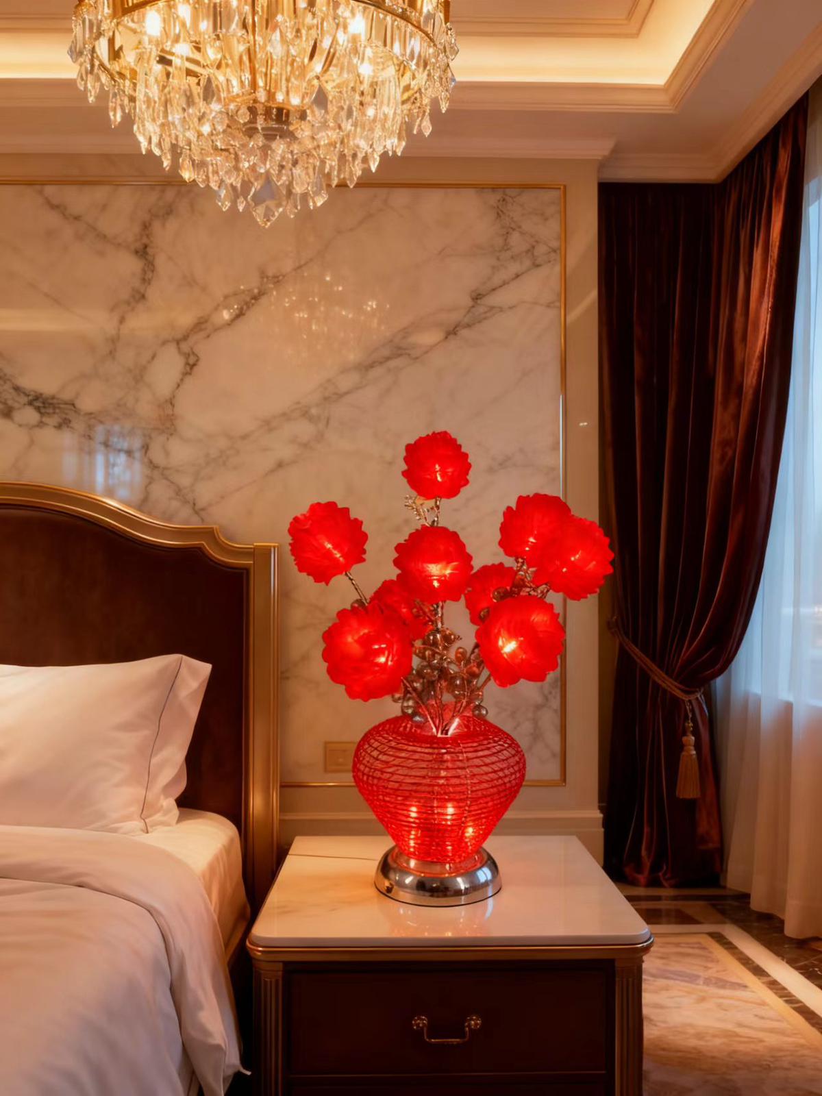 Decorative table lamp flower-like design  9L#45cm, 9L