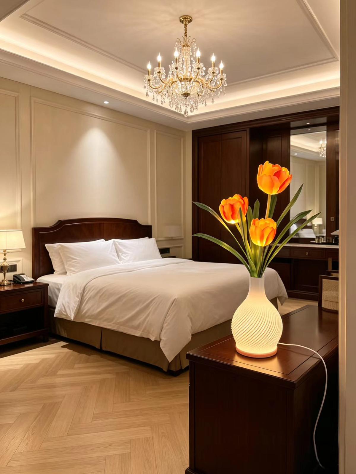 Decorative table lamp flower-like design    USB#38*13cm