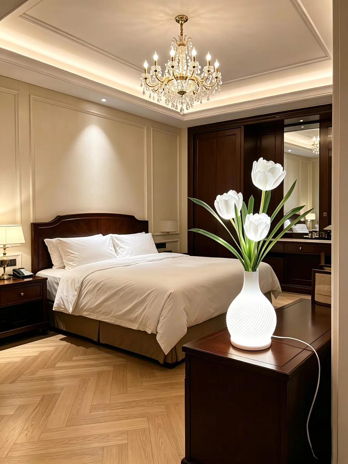 Decorative table lamp flower-like design    USB#38*13cm