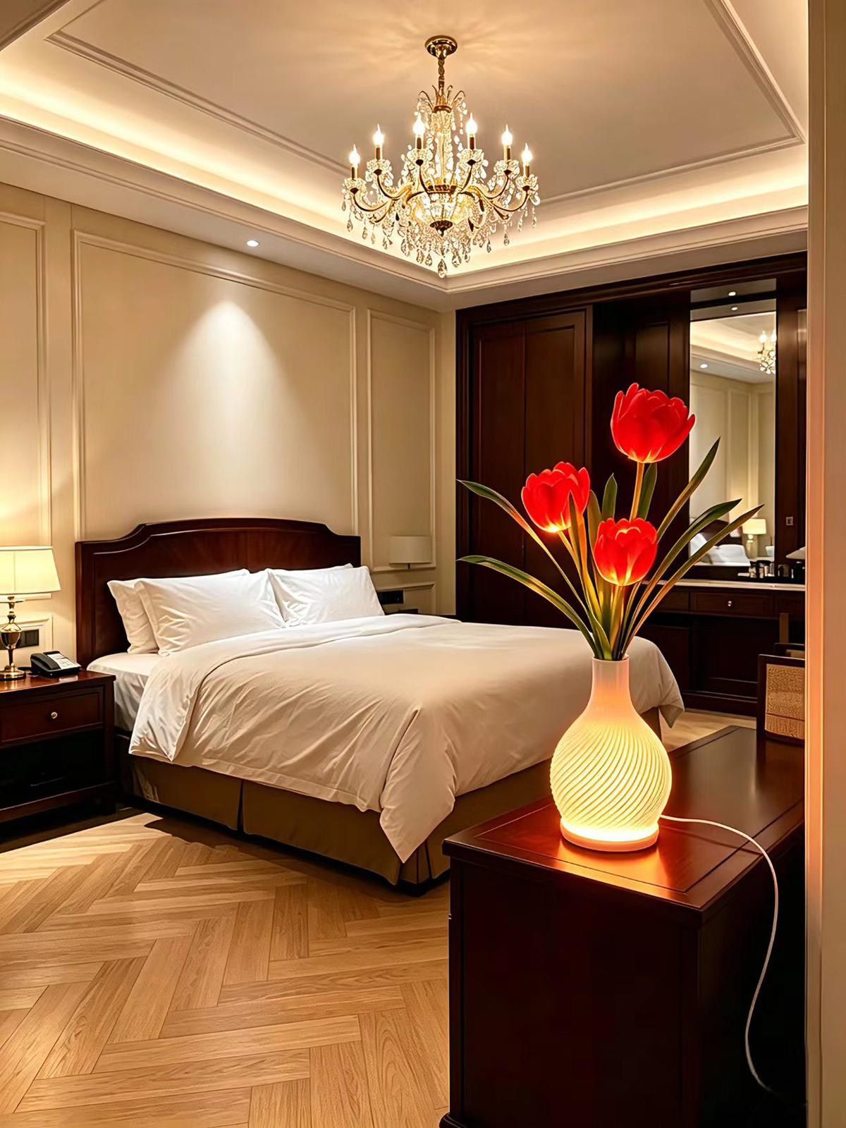 Decorative table lamp flower-like design    USB#38*13cm