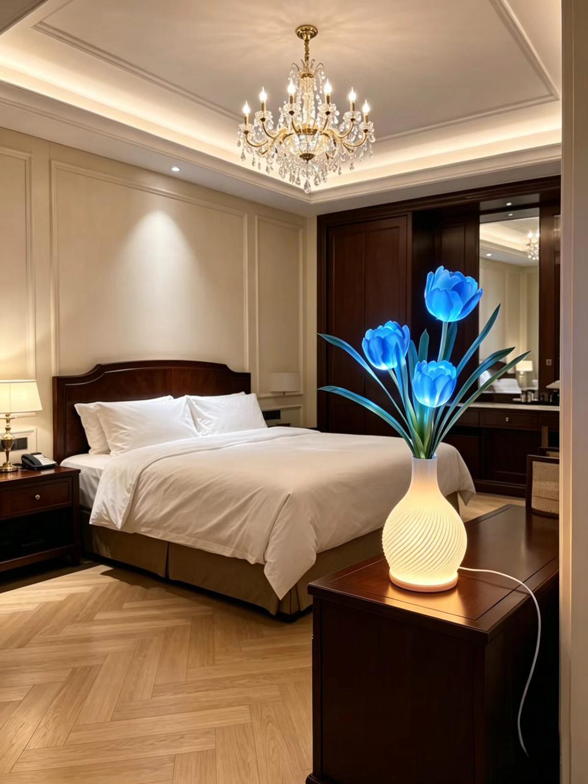 Decorative table lamp flower-like design    USB#38*13cm