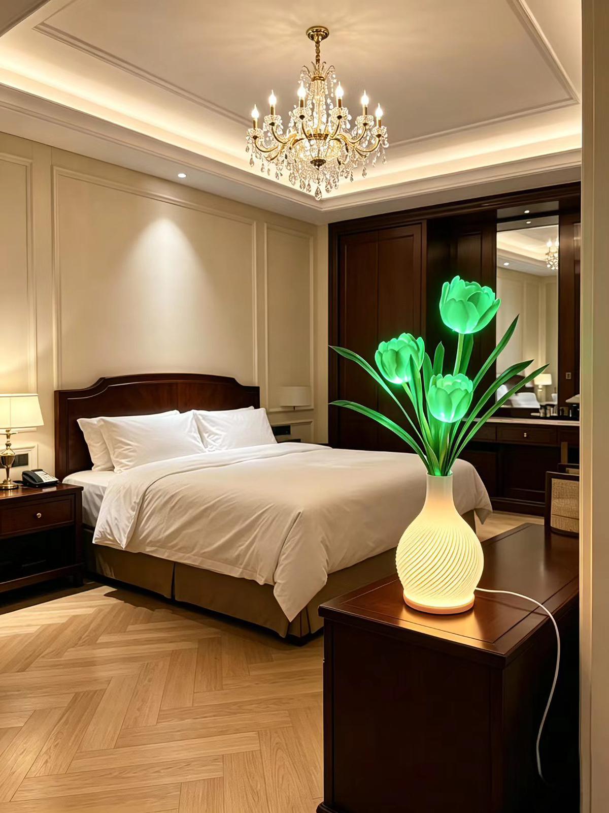 Decorative table lamp flower-like design    USB#38*13cm
