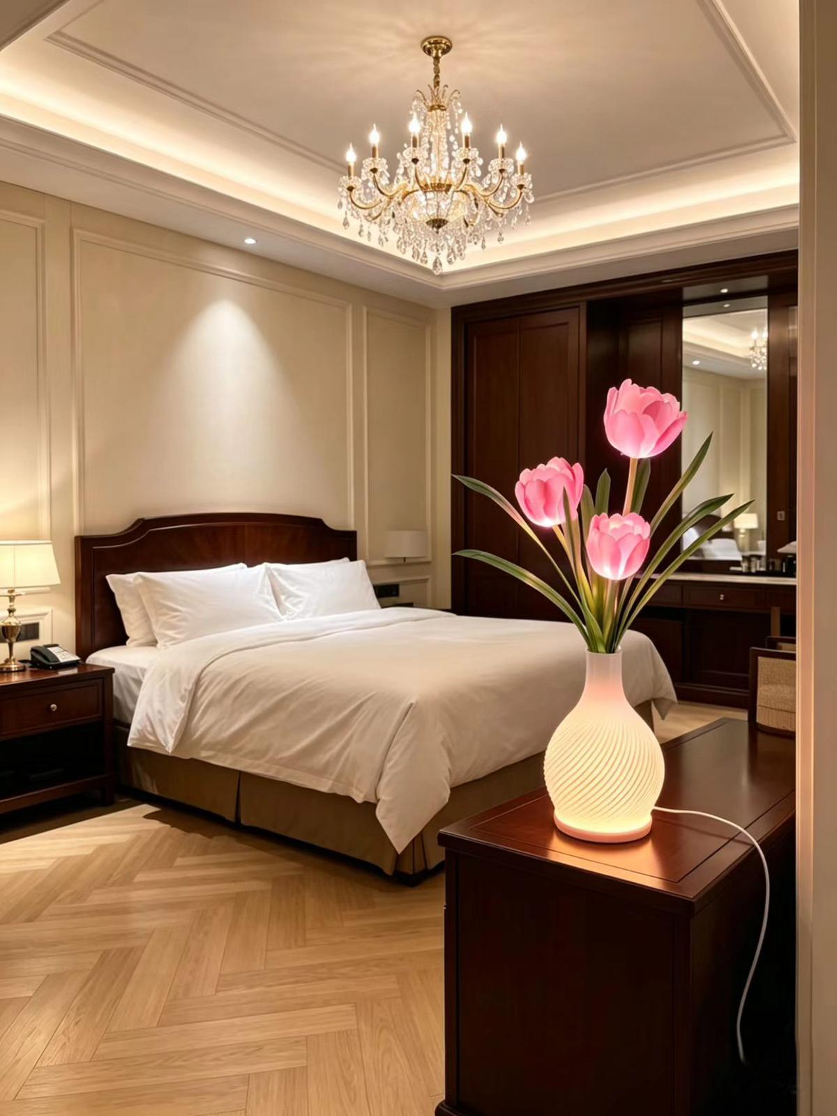 Decorative table lamp flower-like design    USB#38*13cm
