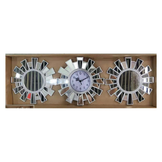 3 Piece Sunburst Mirror Wall Clock Set – wall clock, wholesale