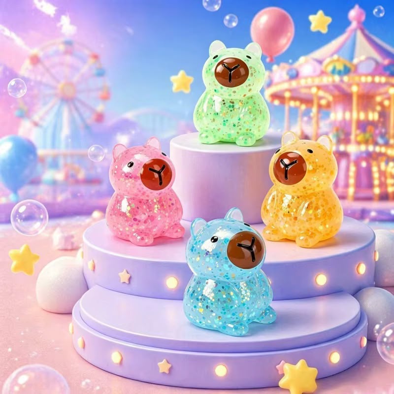 12pcs Sugar Glitter Squishy capybara