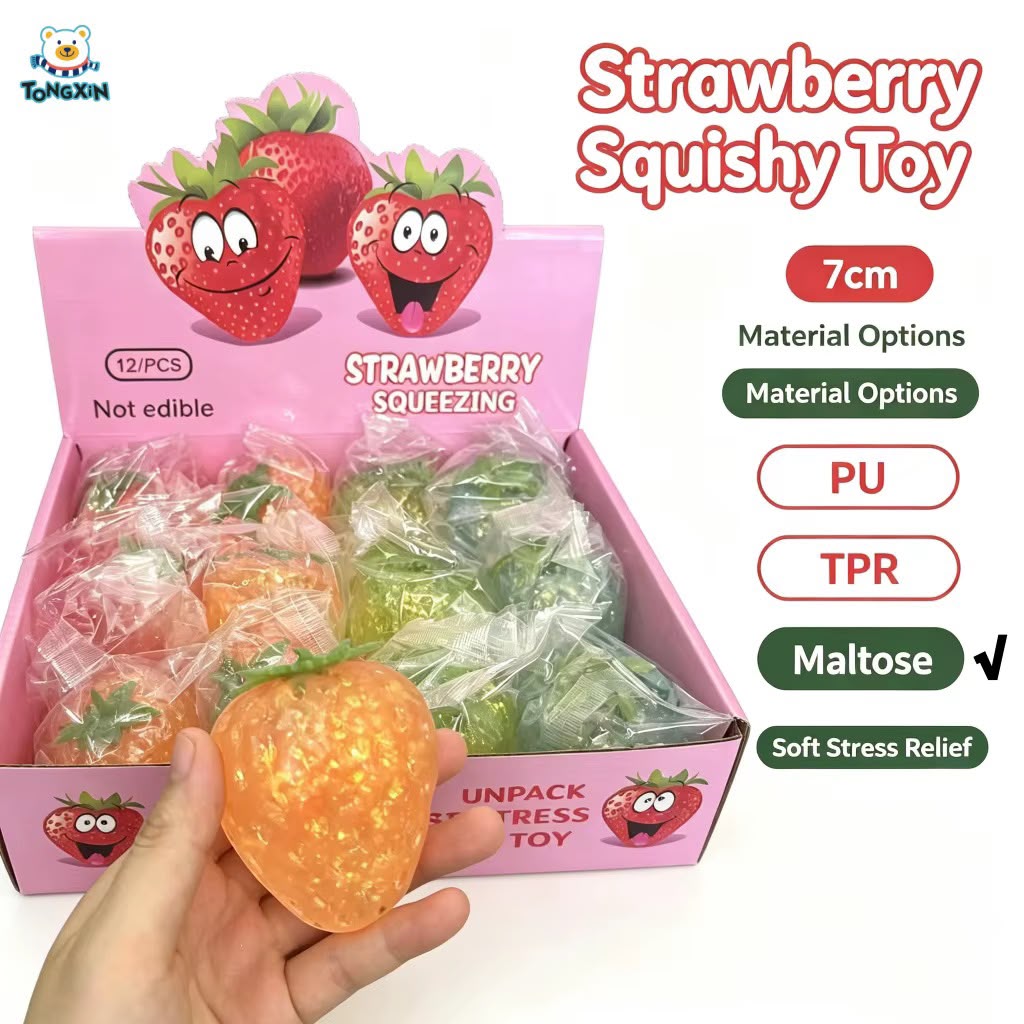 12pcs Sugar Glitter Squishy strawberry