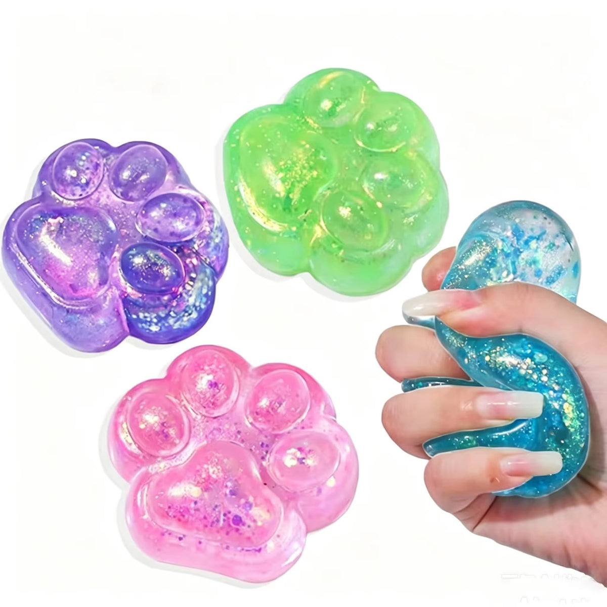 12pcs Sugar Glitter Squishy Paw