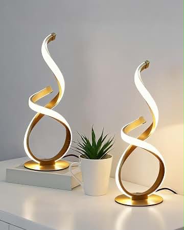 Modern Gold Spiral LED Table Lamp USB – lamp, wholesale