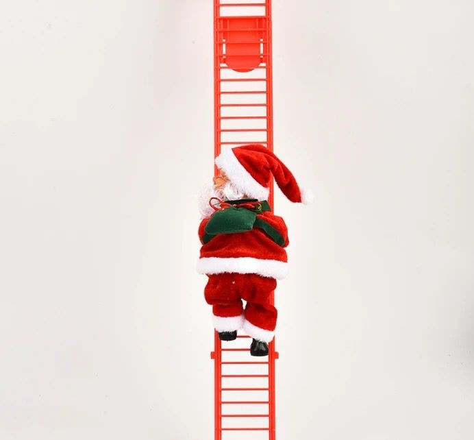 white ladder santa light and music