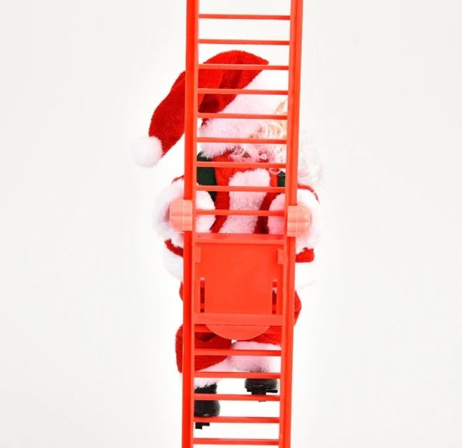 white ladder santa light and music