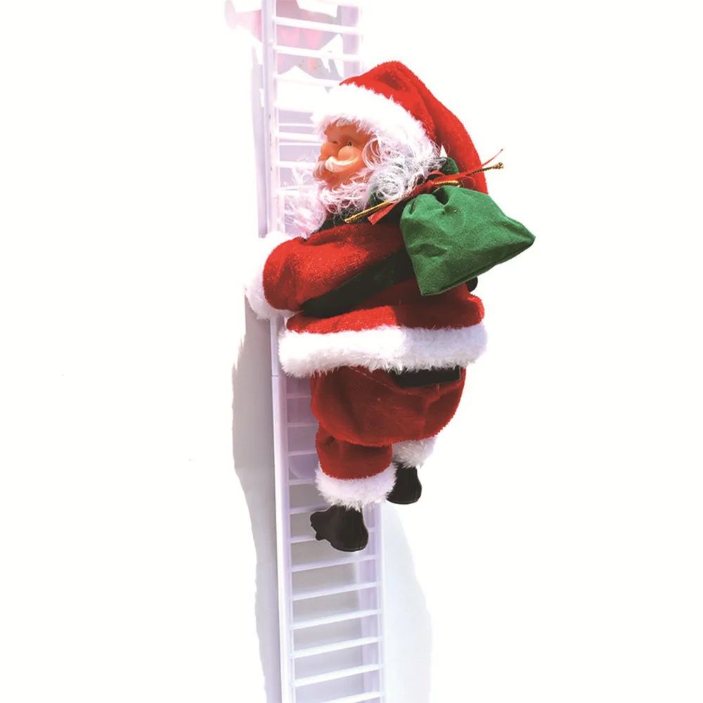 white ladder santa light and music