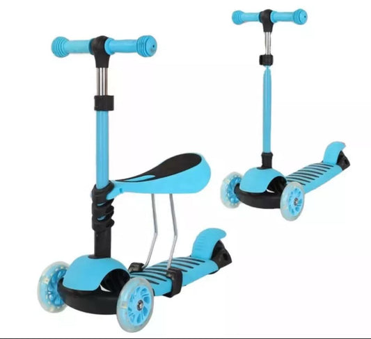 3 in 1 Kids Push Scooter Adjustable Height Removable Seat LED Flashing 3 Wheels (Copy)