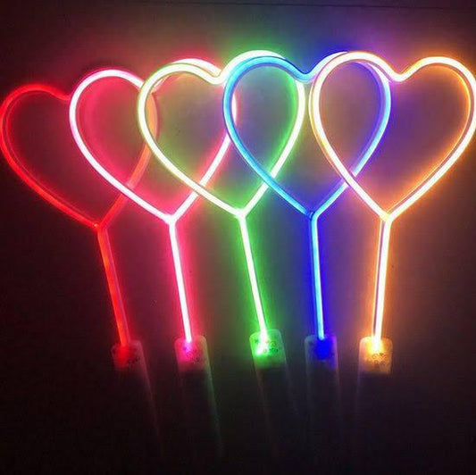Heart neon solid color flash stick (colors pink/blue/green)