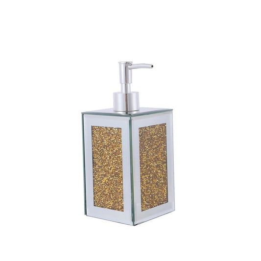 Soap Dispenser Dimond Mirrored crushed crystal (gold)