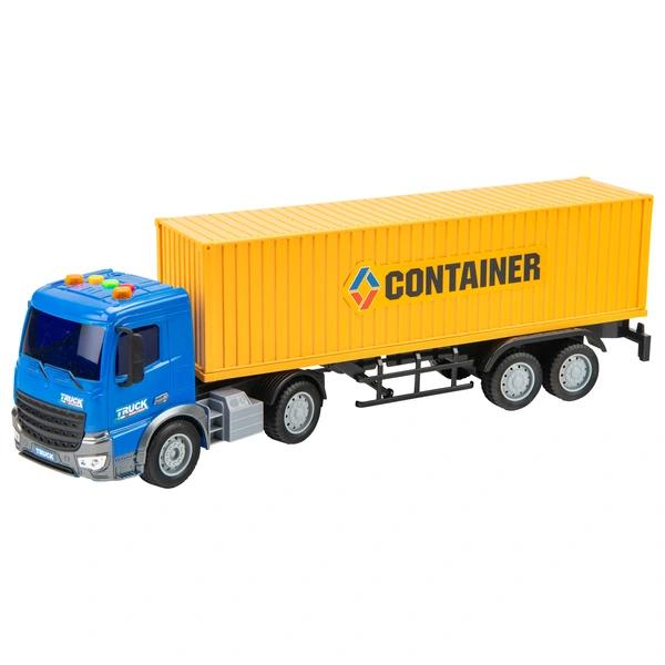 1:18 Container truck inertia, lights, and sound