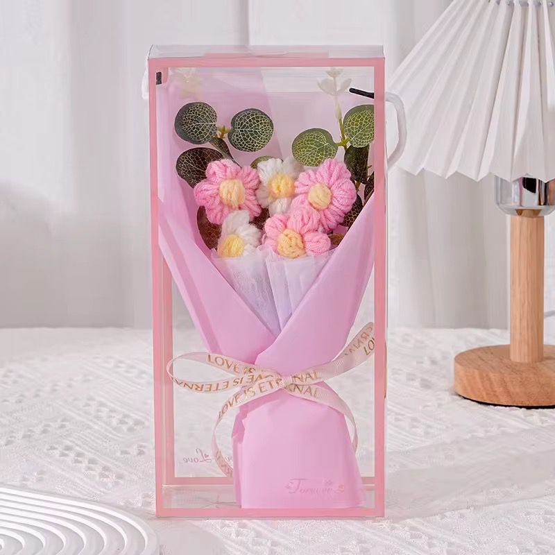 4pcs Handmade crochet Flowers gift Bouquet