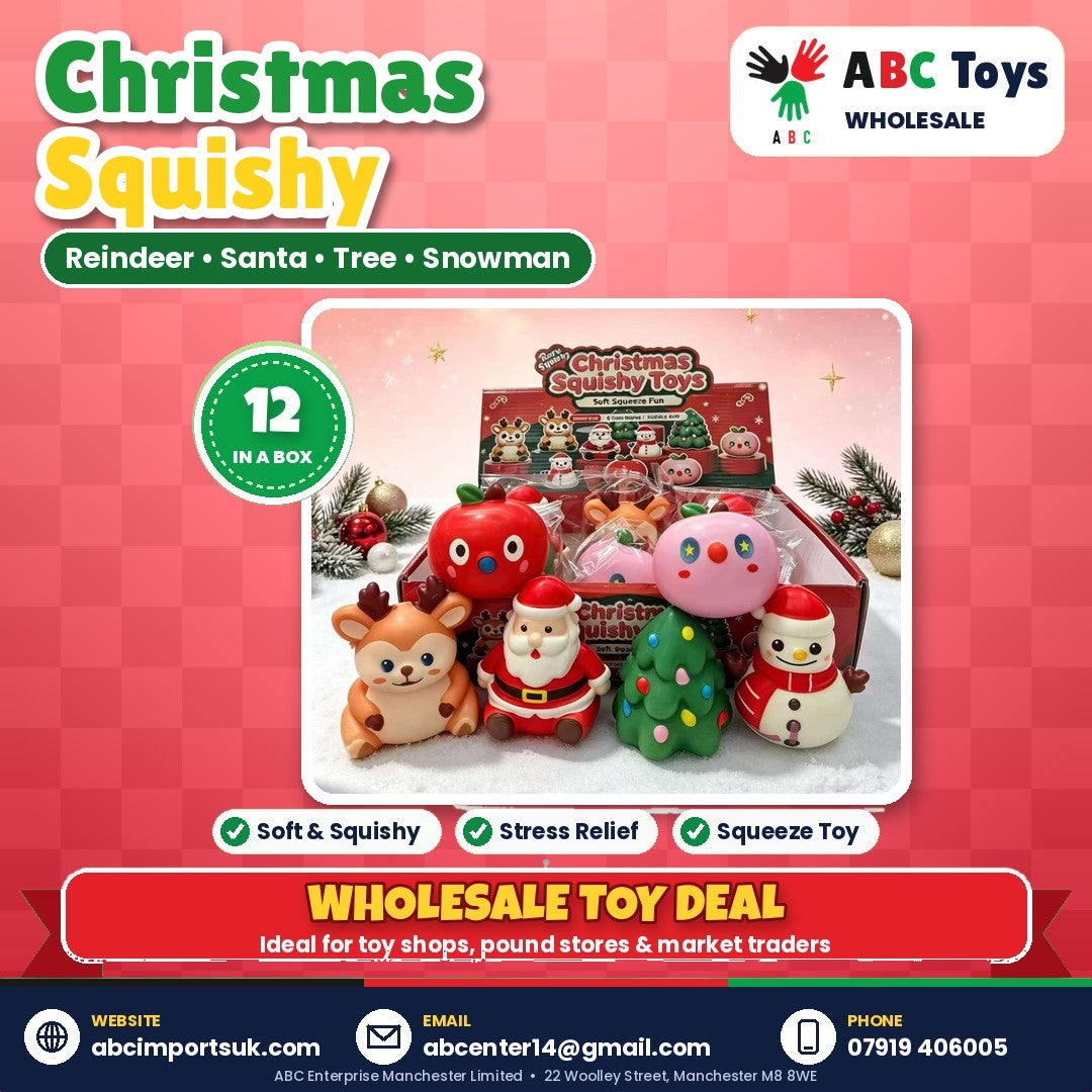 Christmas Squishy Toys - 12 in a box | ABC Toys Wholesale