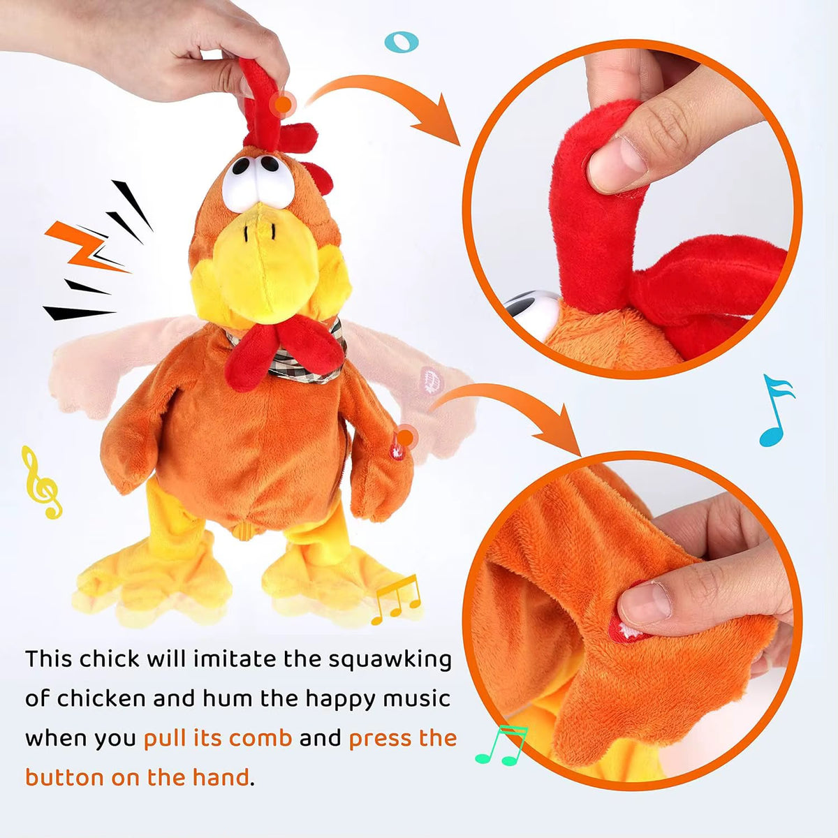 Squawking Cuteoy Musical Chicken Toys