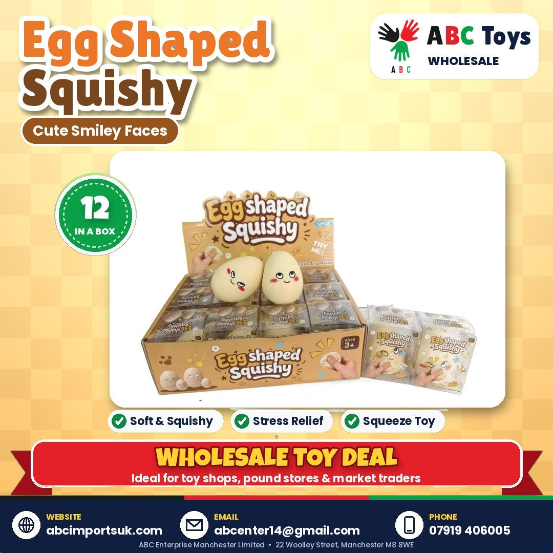 Egg Shaped Squishy - 12 in a box | ABC Toys Wholesale