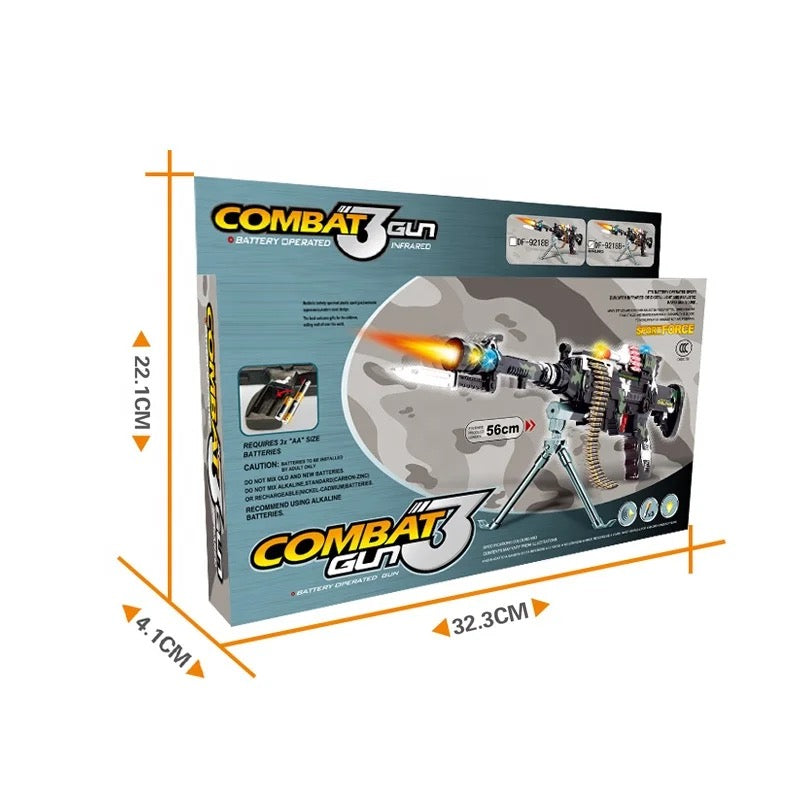 COMBAT 3 gun with SOUND, LIGHT & VIBRATION. NO LASER. Model:- DF-9218B