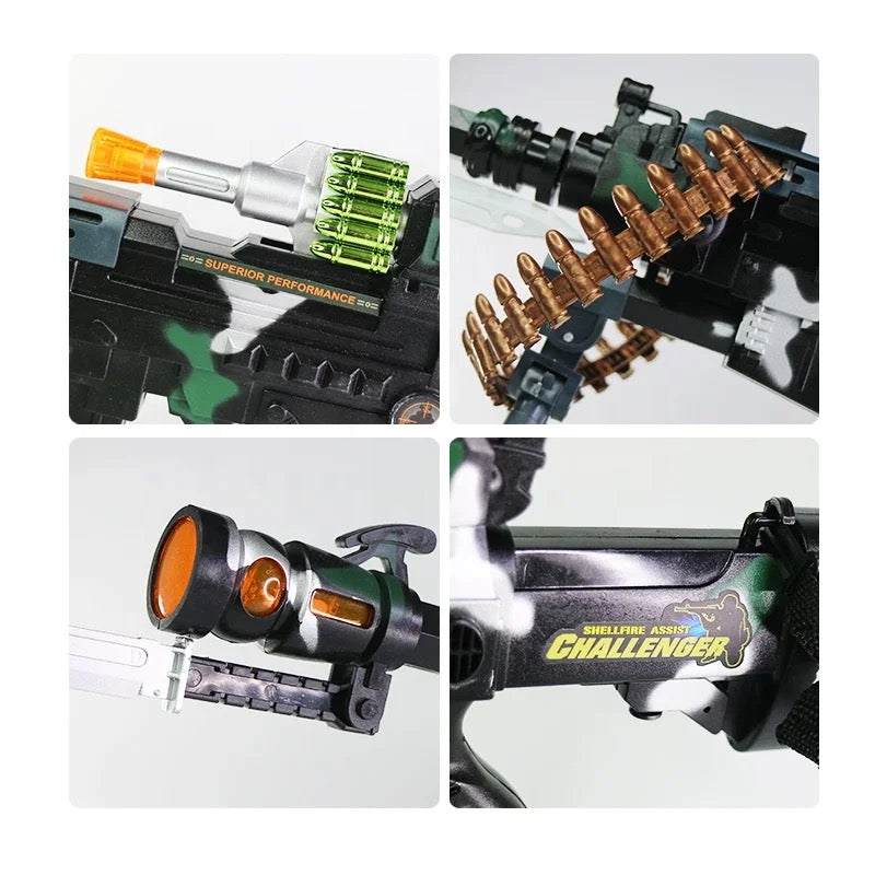 COMBAT 3 gun with SOUND, LIGHT & VIBRATION. NO LASER. Model:- DF-9218B