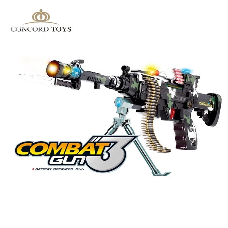 COMBAT 3 gun with SOUND, LIGHT & VIBRATION. NO LASER. Model:- DF-9218B