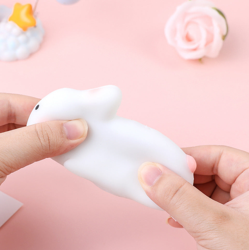 12PCS squishy white rabbits.